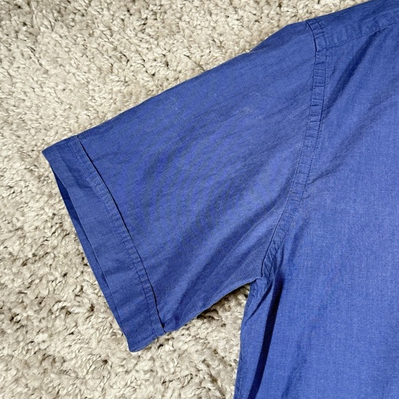 Tommy Hilfiger 100% Cotton Full Button Up Pocket Dress Work Shirt Blue Large - Picture 6 of 13